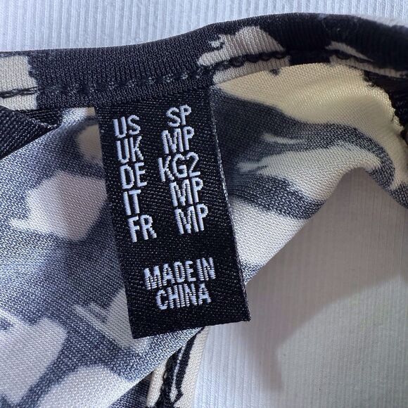 H by Halston Black/white Sz S Petite Jet Set Jersey Crop Wide-Leg Jumpsuit - Picture 5 of 11